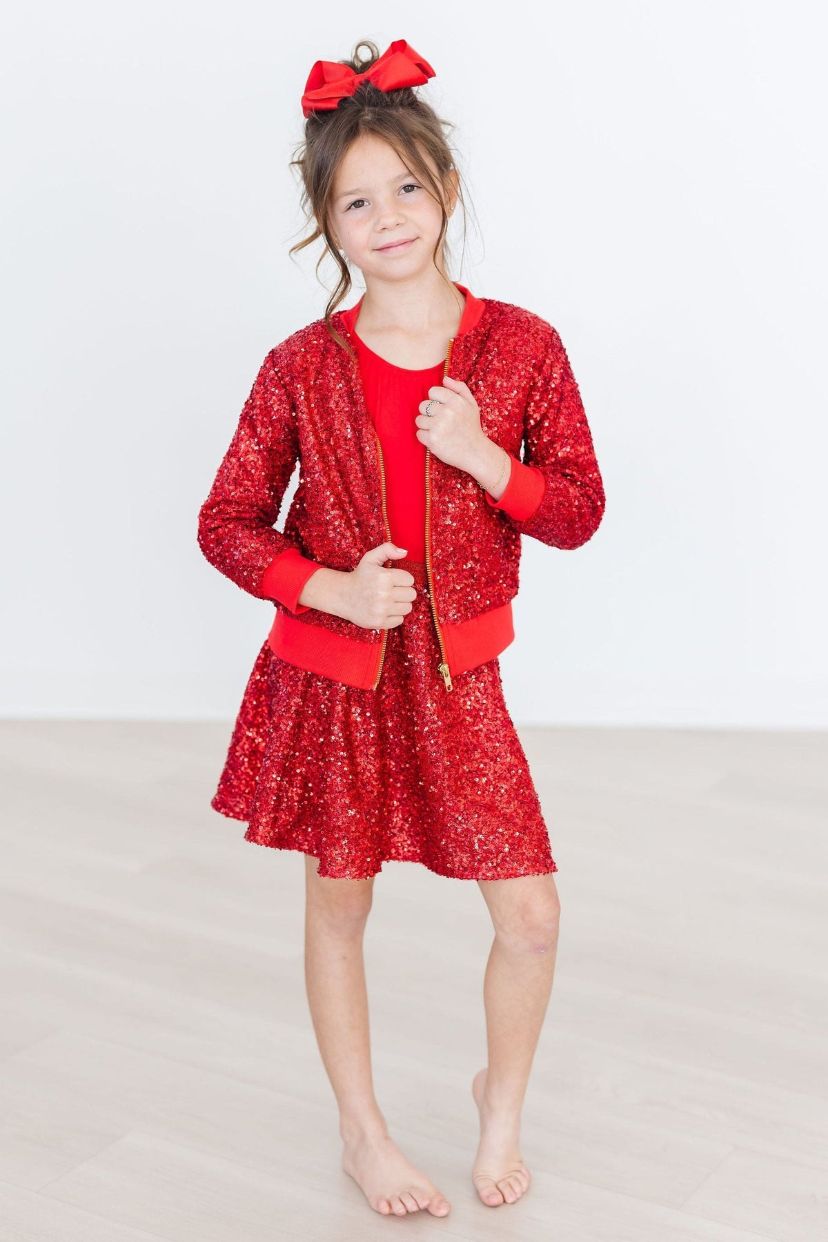 Red Sequin Twirl Skort 4