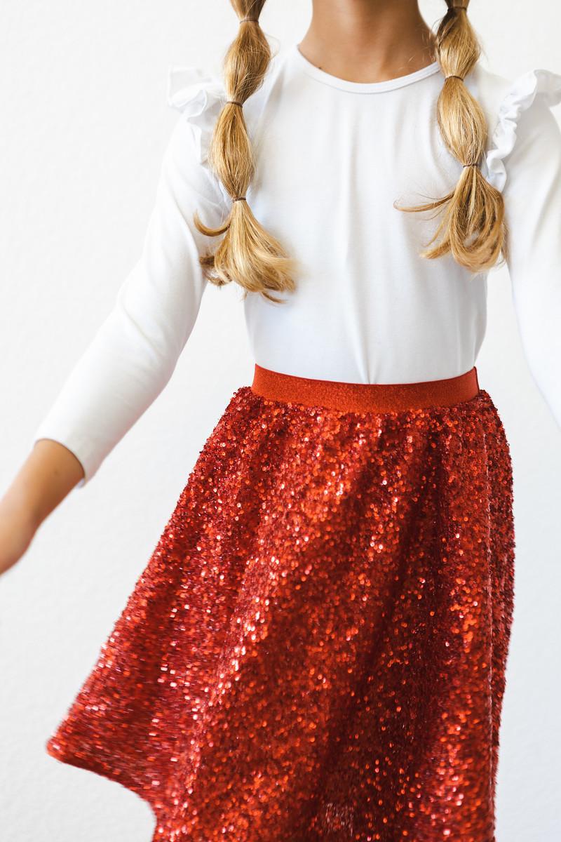 Red Sequin Twirl Skort 7