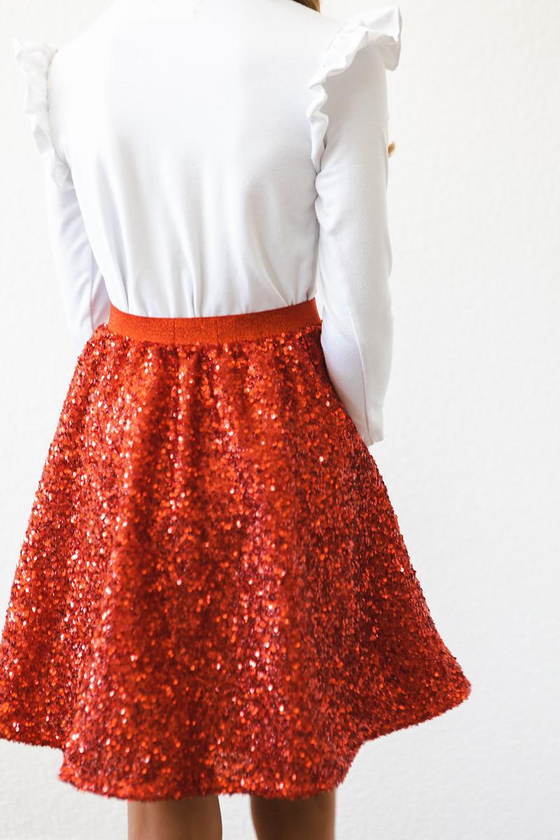 Red Sequin Twirl Skort 8