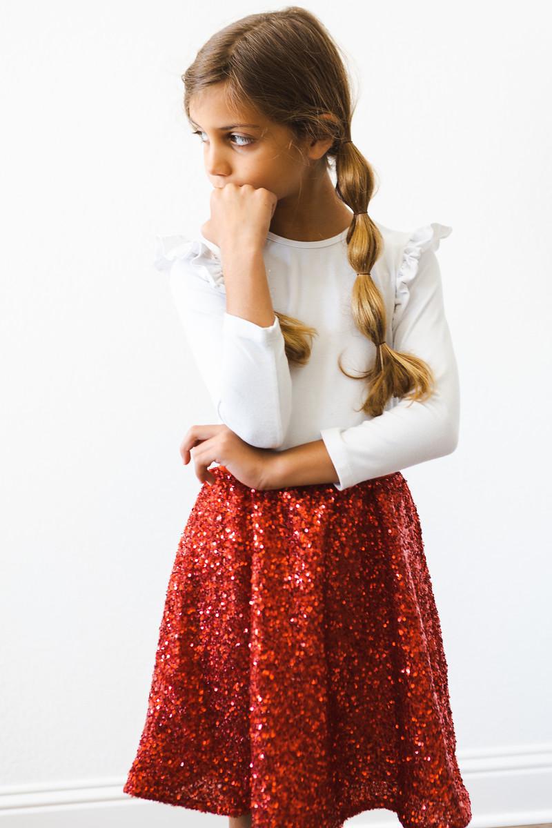 Red Sequin Twirl Skort 9