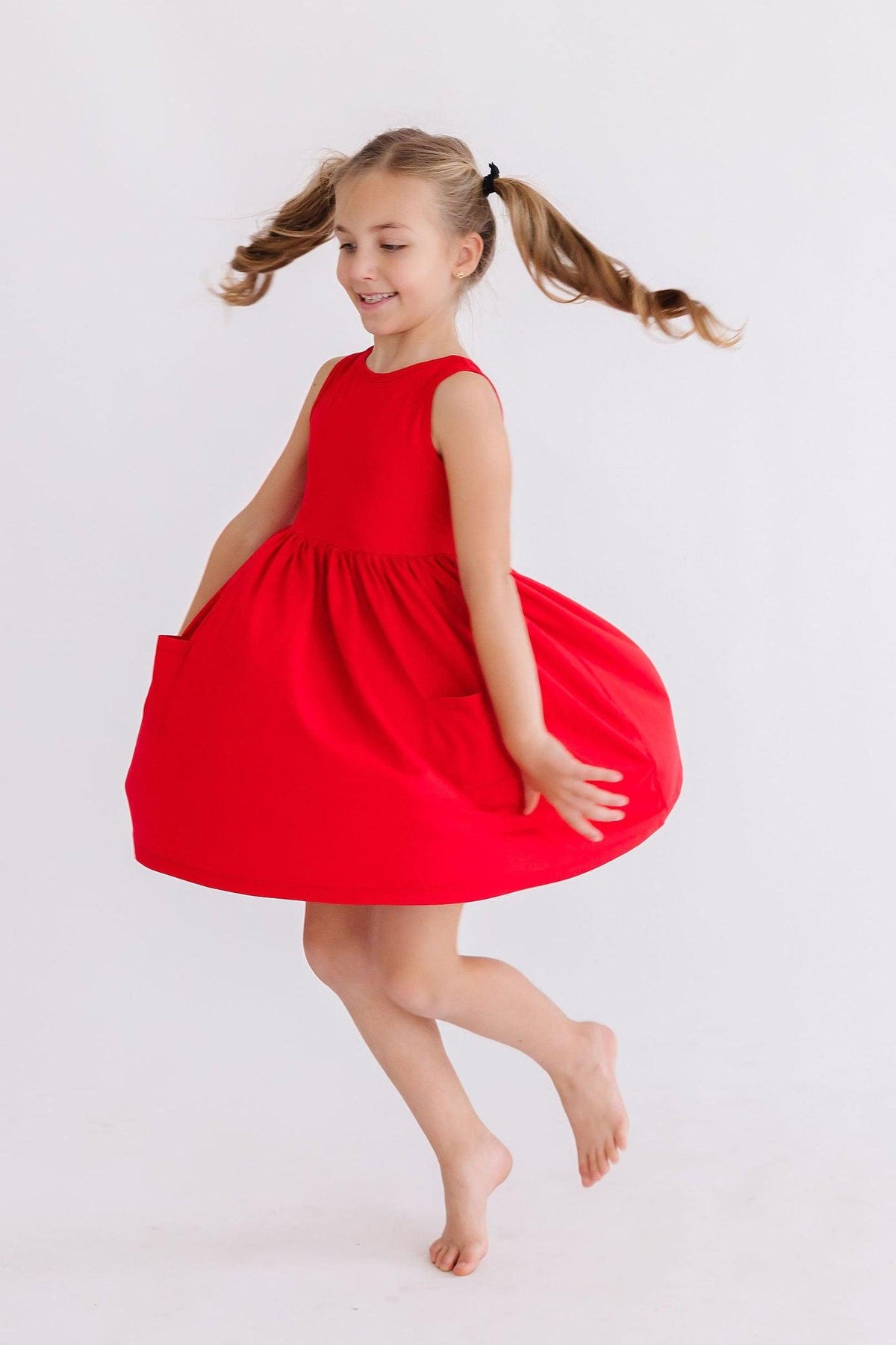 Red Tank Pocket Twirl Dress 2
