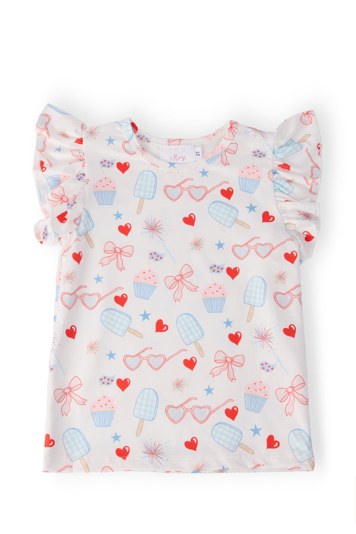 Red, White, & Sweet S/S Ruffle Tee 1