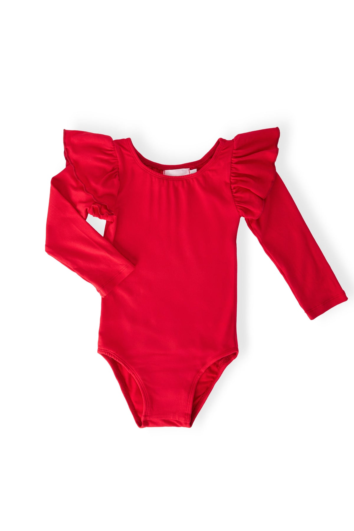Red L/S Flutter Sleeve Leotard 1