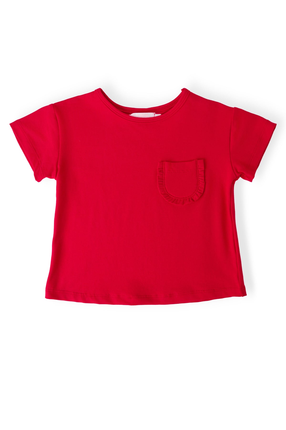 Red Ruffle Pocket Tee 1