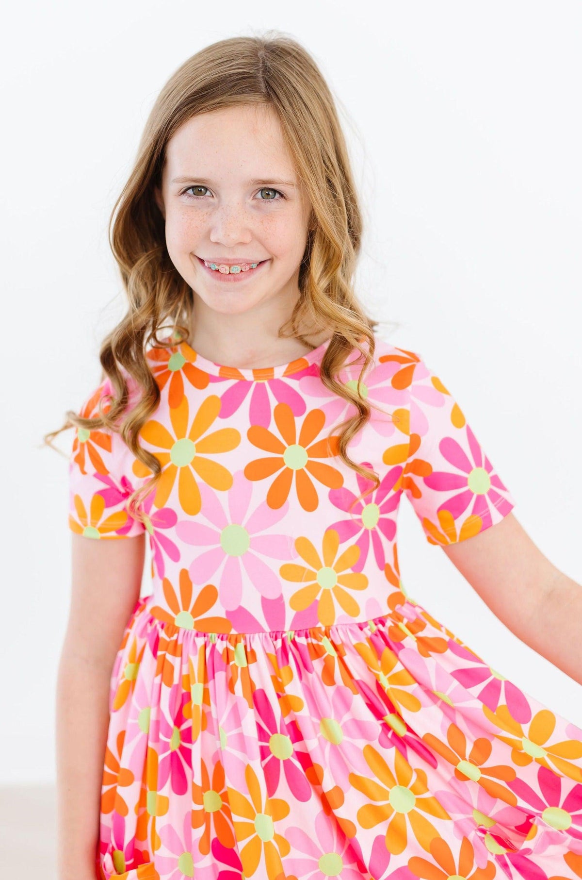Retro Daisies S/S Pocket Twirl Dress 2