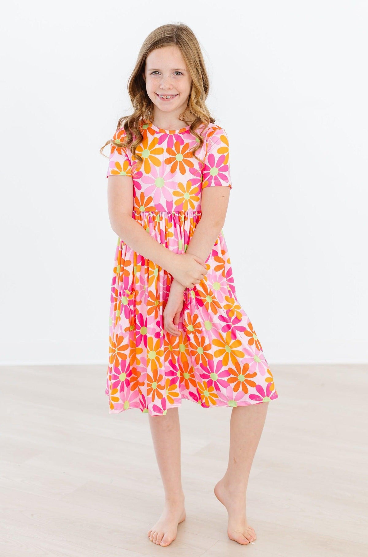 Retro Daisies S/S Pocket Twirl Dress 5