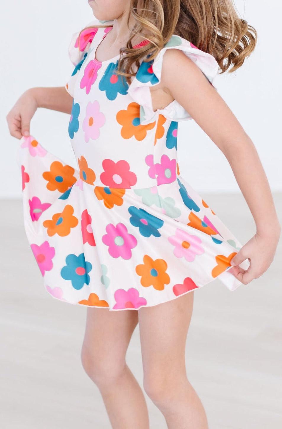 Retro Floral S/S Twirl Leotard 6