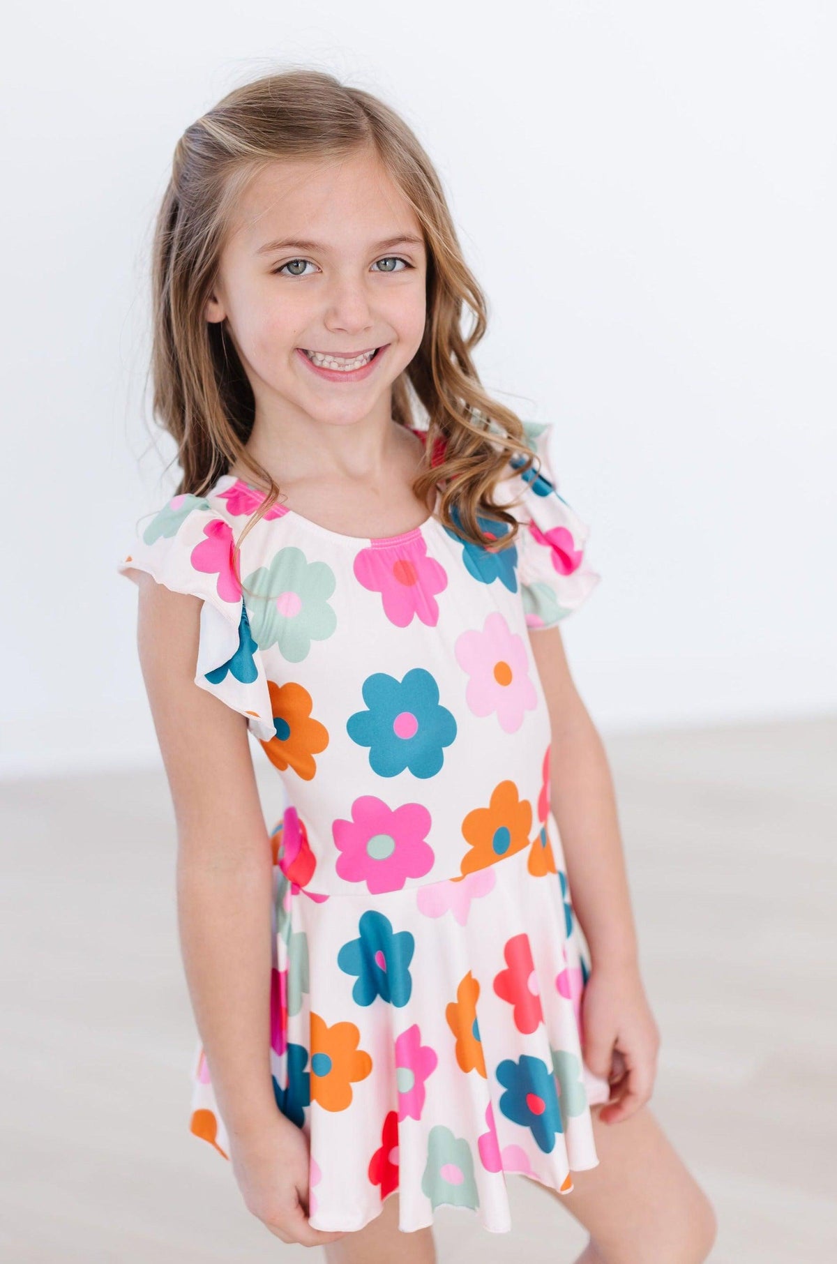 Retro Floral S/S Twirl Leotard 7