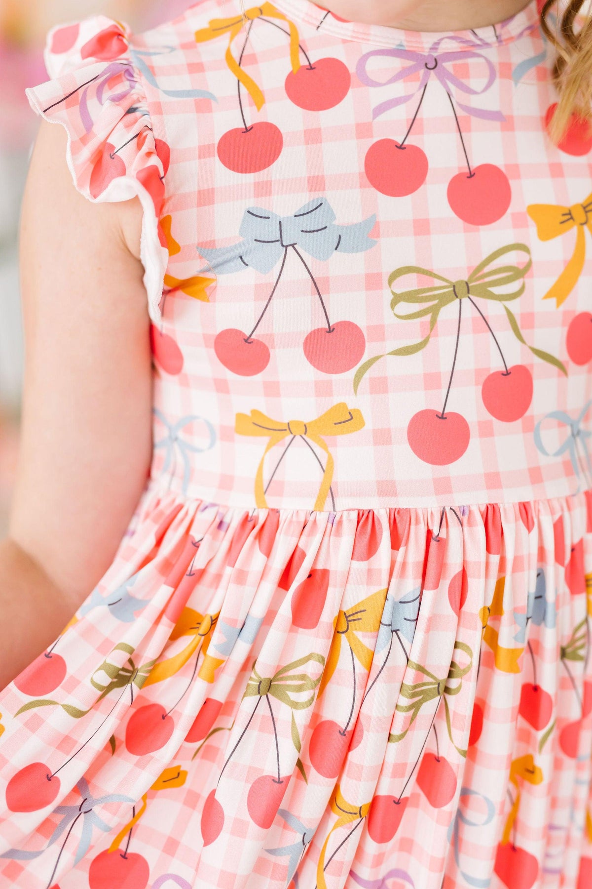 Retro Picnic Flutter Sleeve Twirl Dress 2