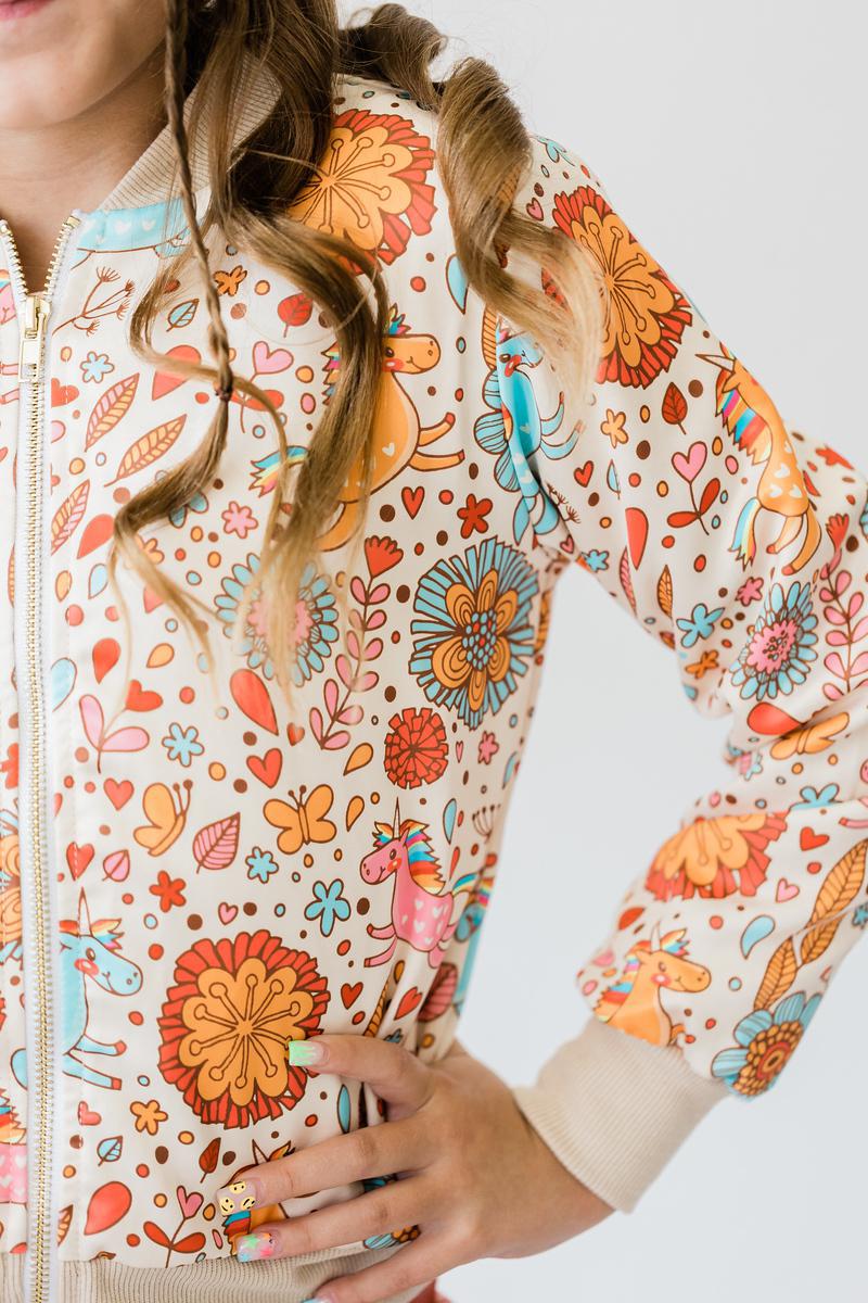 Retro Unicorns Satin Jacket 2