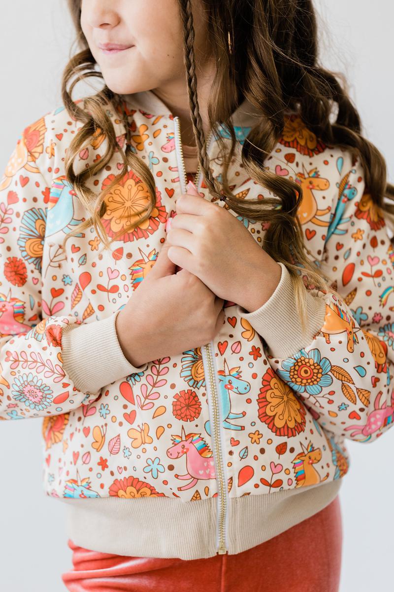 Retro Unicorns Satin Jacket 6