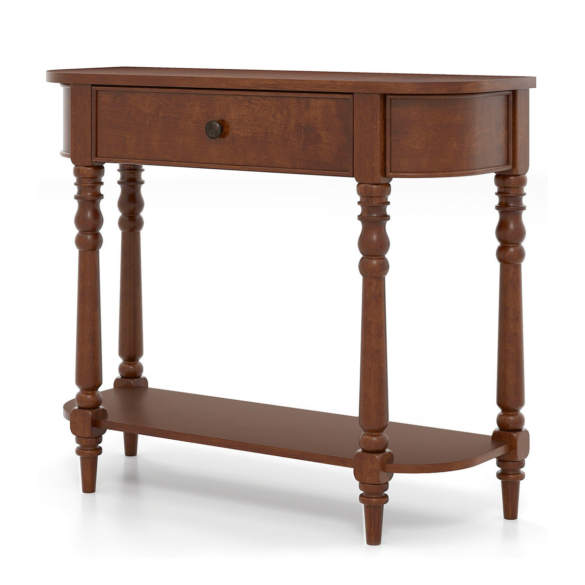Retro Console Table 36"L Wooden 2-Tier Narrow Behind Couch Foyer Table 10