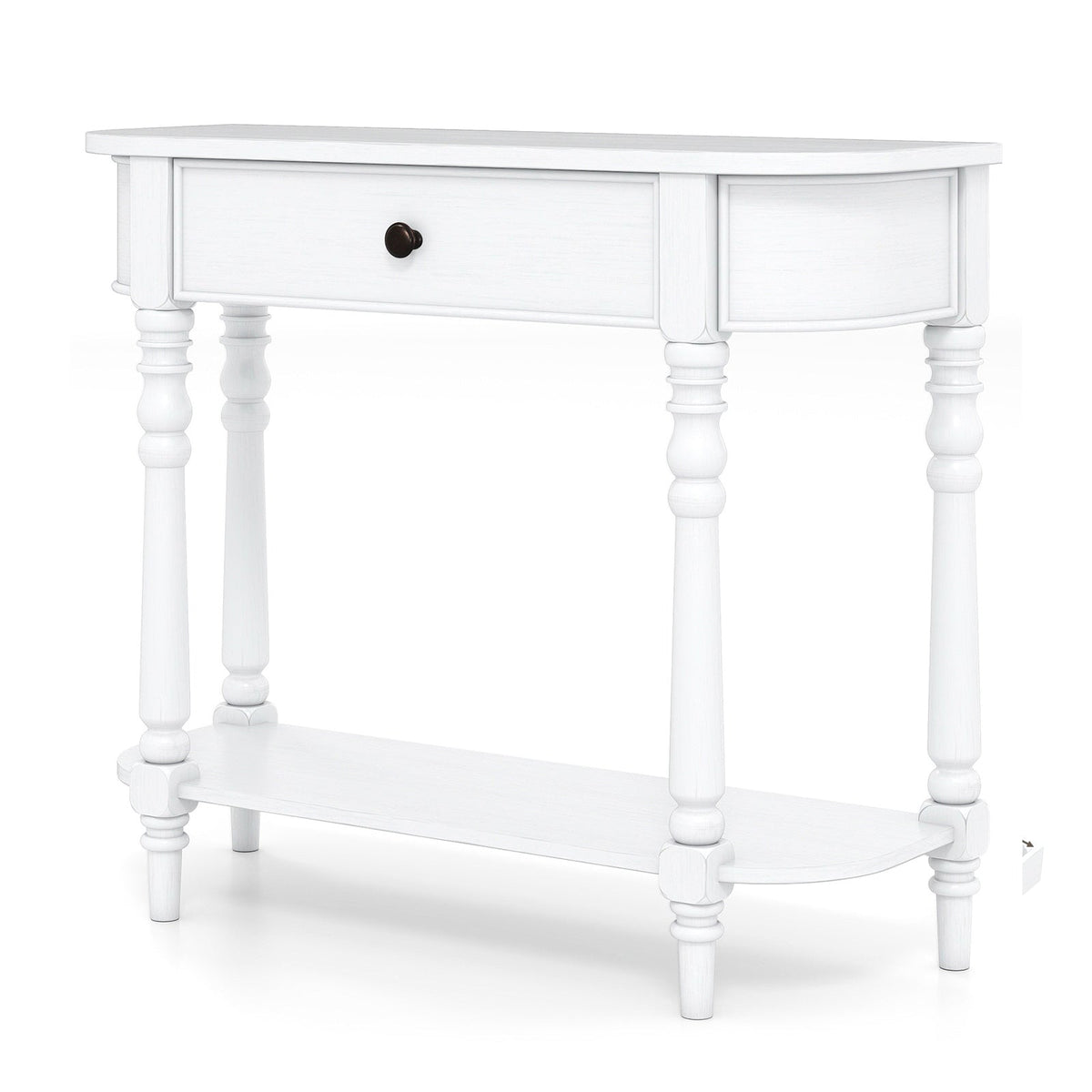 Retro Console Table 36"L Wooden 2-Tier Narrow Behind Couch Foyer Table 11