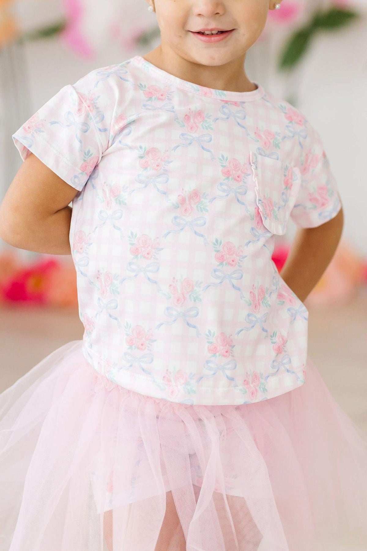 Ribbons & Roses Ruffle Pocket Tee 4