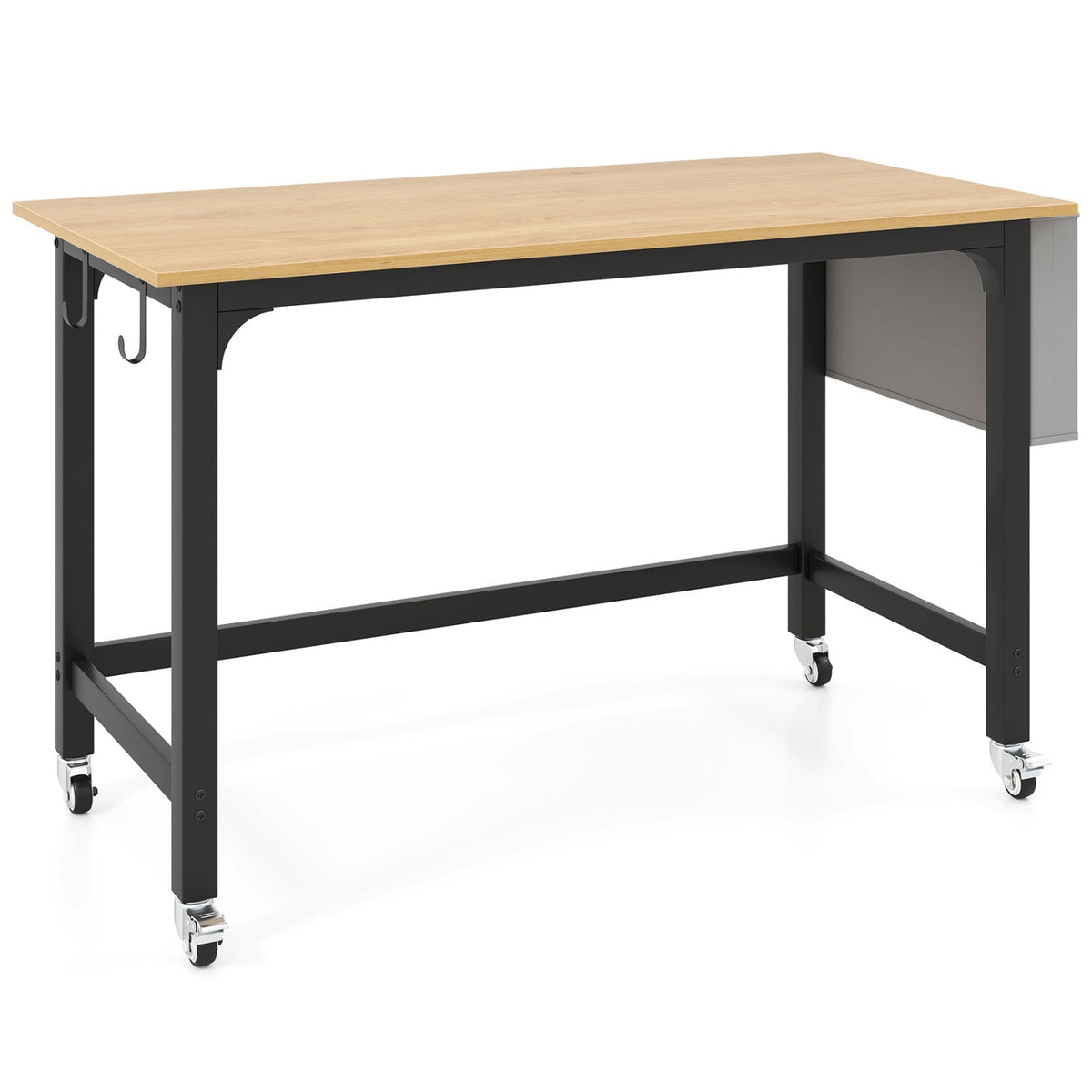 Rolling Computer Desk with Lockable Wheels 48" x 24" 4