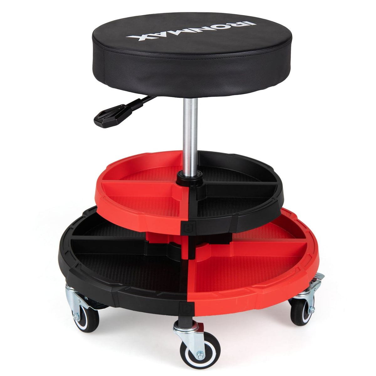 Rolling Mechanic Stool with Adjustable Height and Tool Trays 4