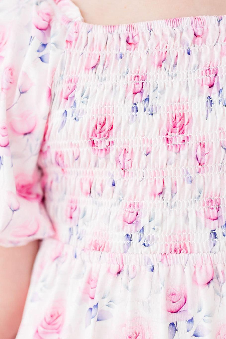 SALE Rose Garden Smocked Ruffle Dress 3