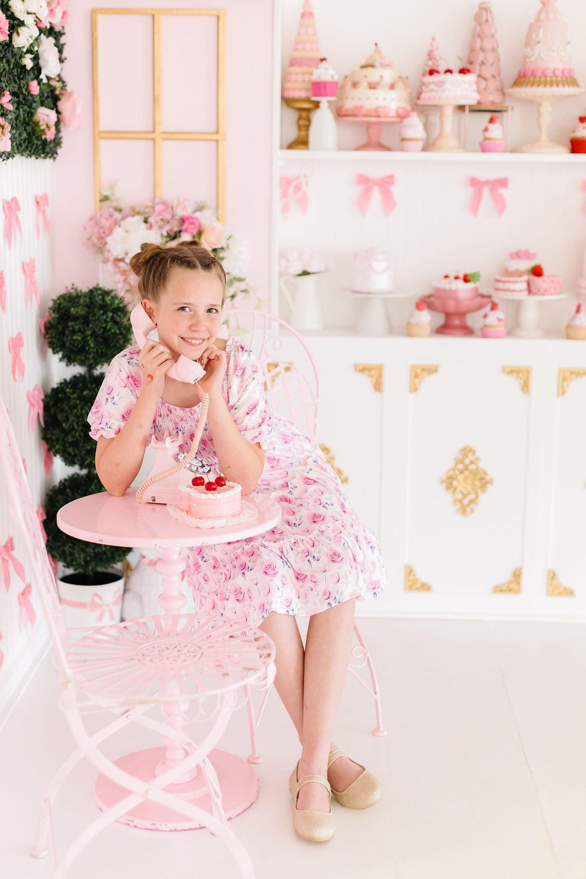 SALE Rose Garden Smocked Ruffle Dress 5