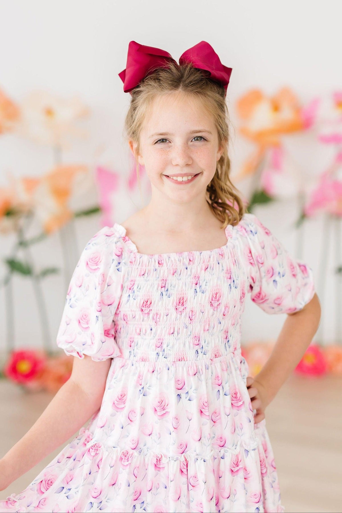 SALE Rose Garden Smocked Ruffle Dress 7