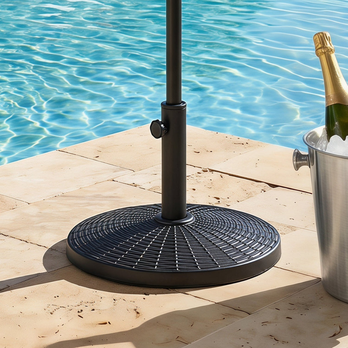 Patio Umbrella Base 22 lbs Resin Wicker Style 1
