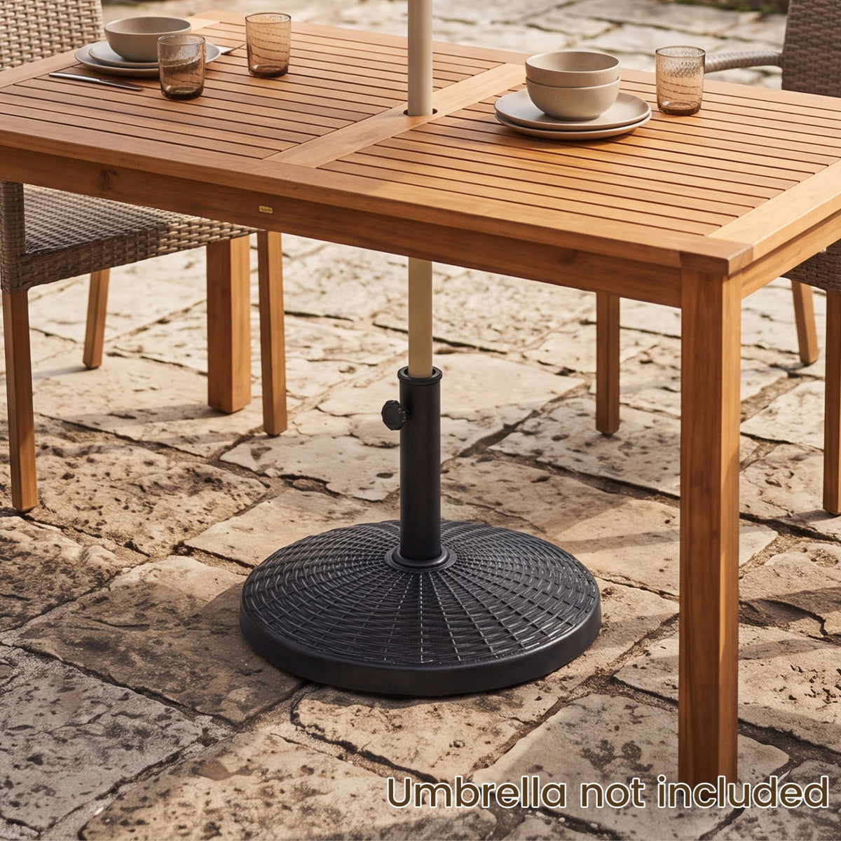 Patio Umbrella Base 22 lbs Resin Wicker Style 4