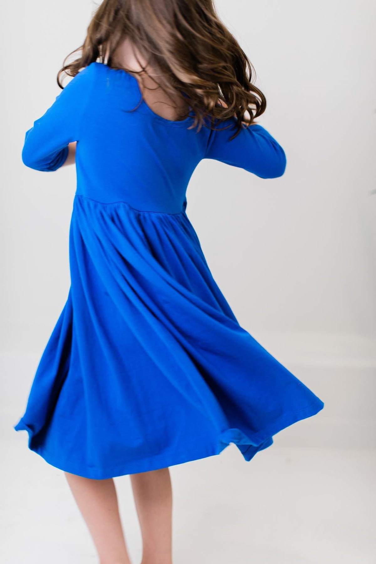 Royal Blue 3/4 Sleeve Pocket Twirl Dress 5