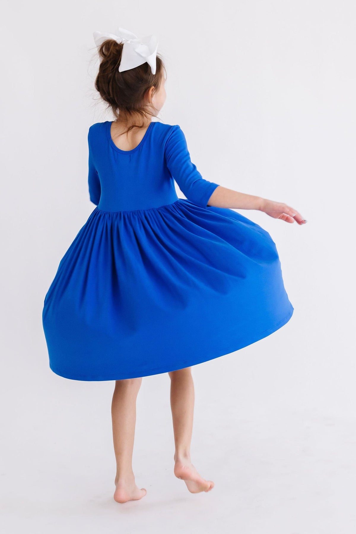 Royal Blue 3/4 Sleeve Pocket Twirl Dress 8