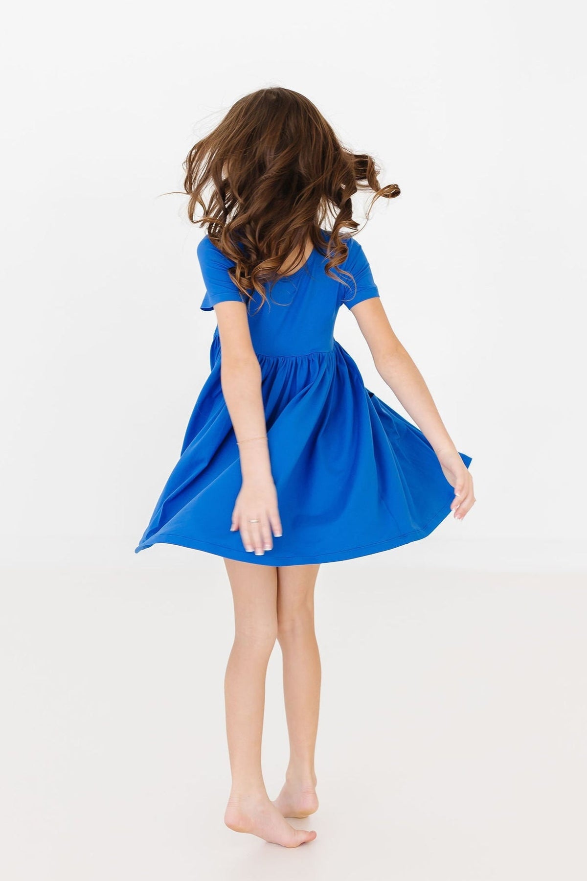 Royal Blue S/S Pocket Twirl Dress 3