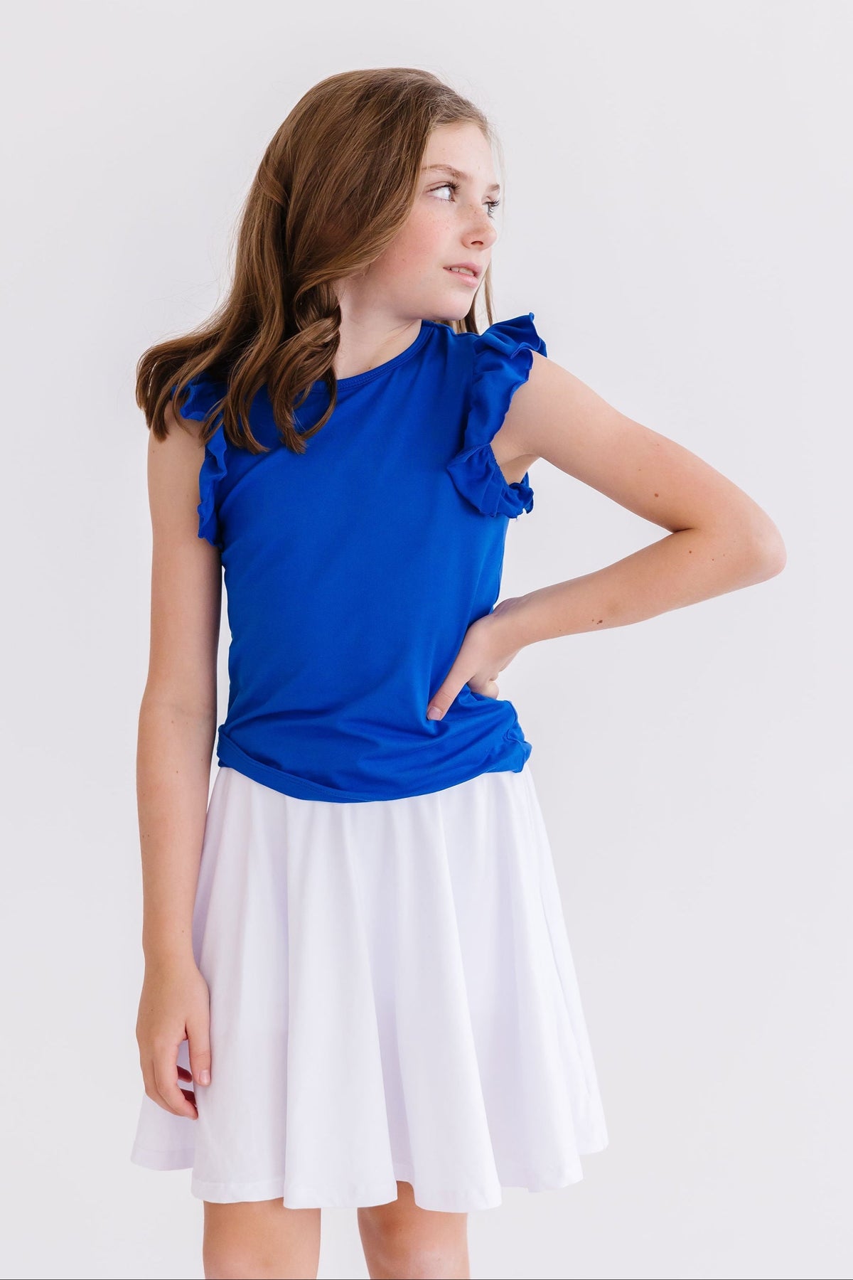 Royal Blue S/S Ruffle Tee 4