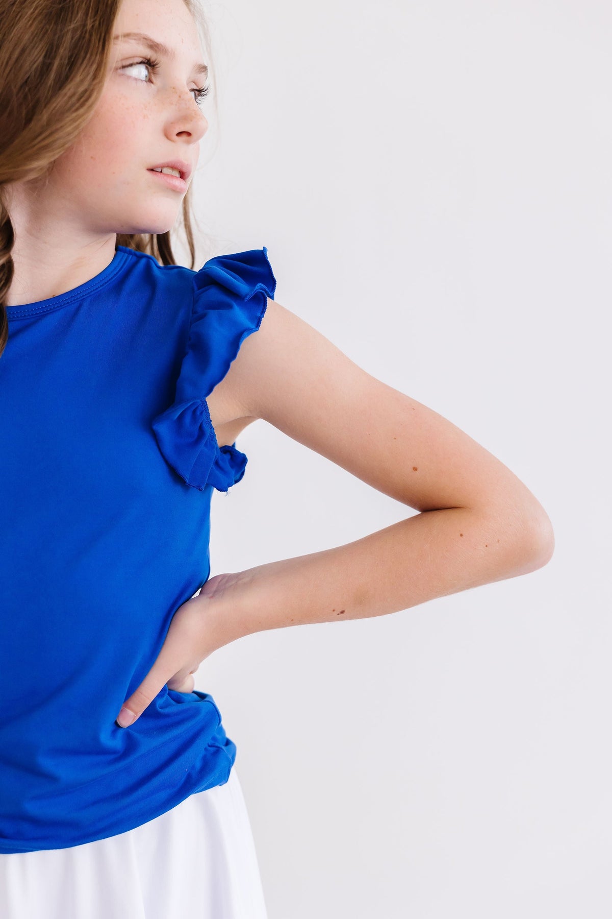 Royal Blue S/S Ruffle Tee 3