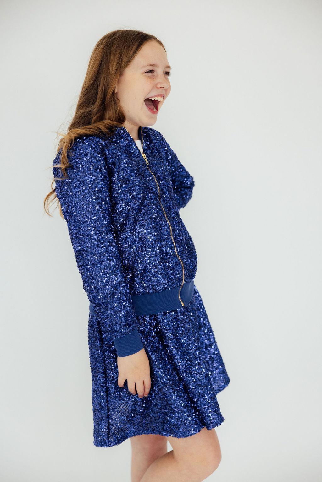 Royal Blue Sequin Twirl Skort 4