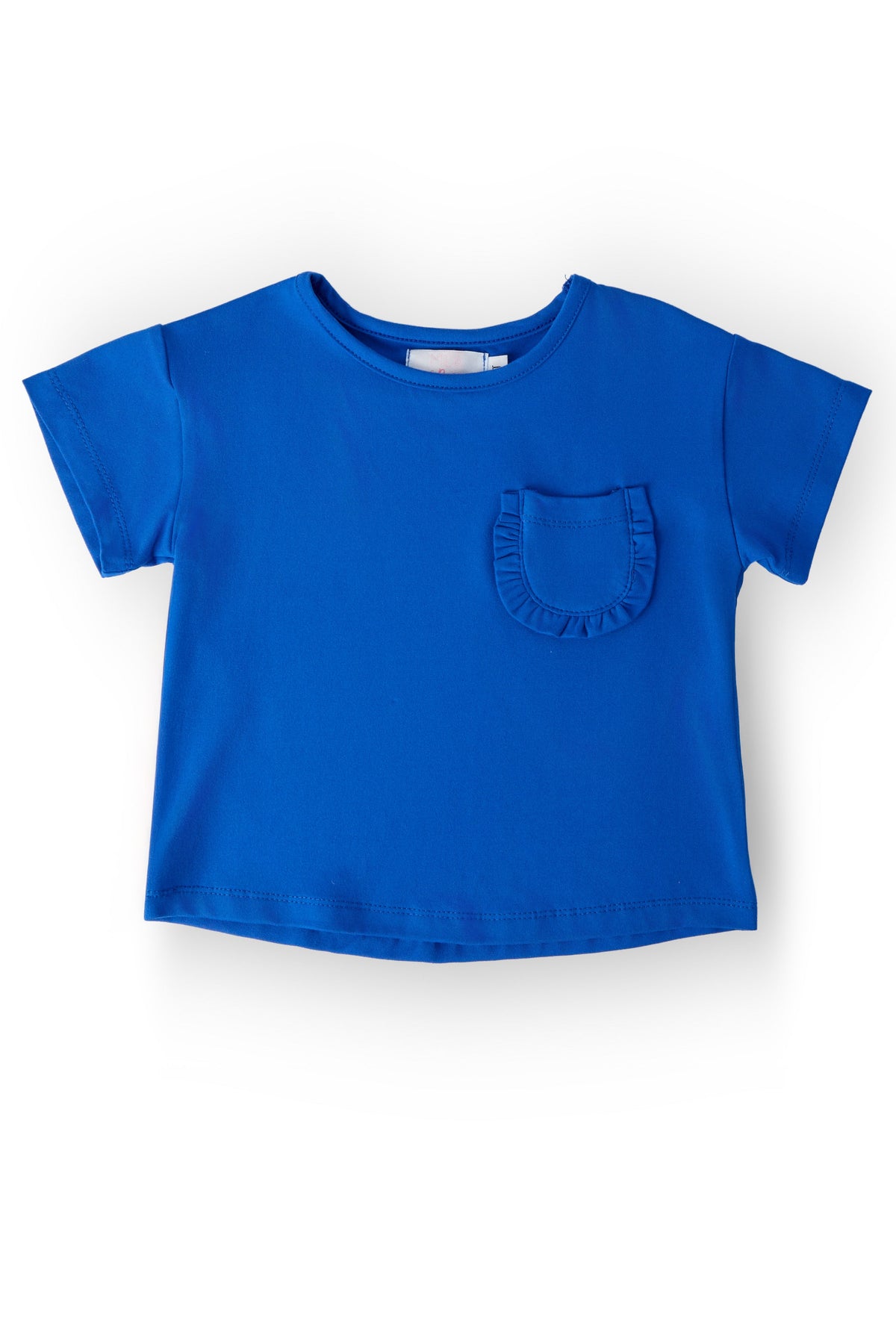 Royal Blue Ruffle Pocket Tee 1
