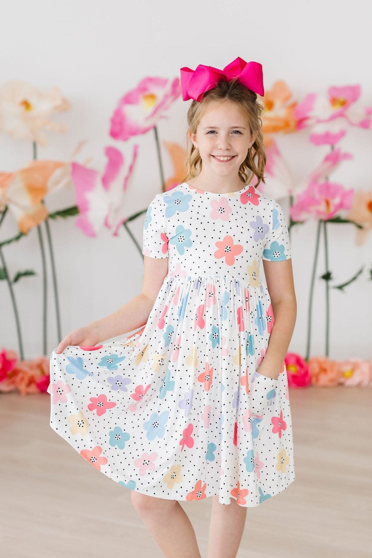 Dots & Daisies S/S Pocket Twirl Dress 3