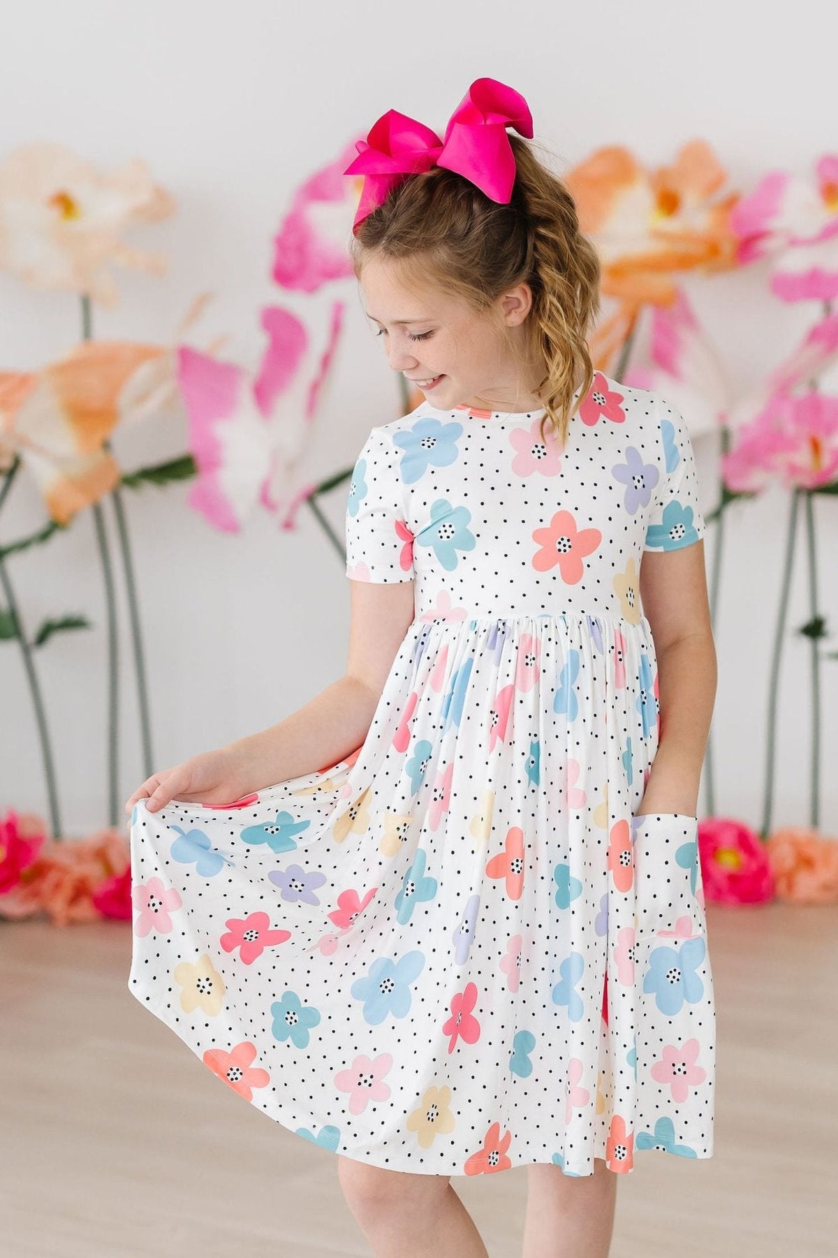 Dots & Daisies S/S Pocket Twirl Dress 1