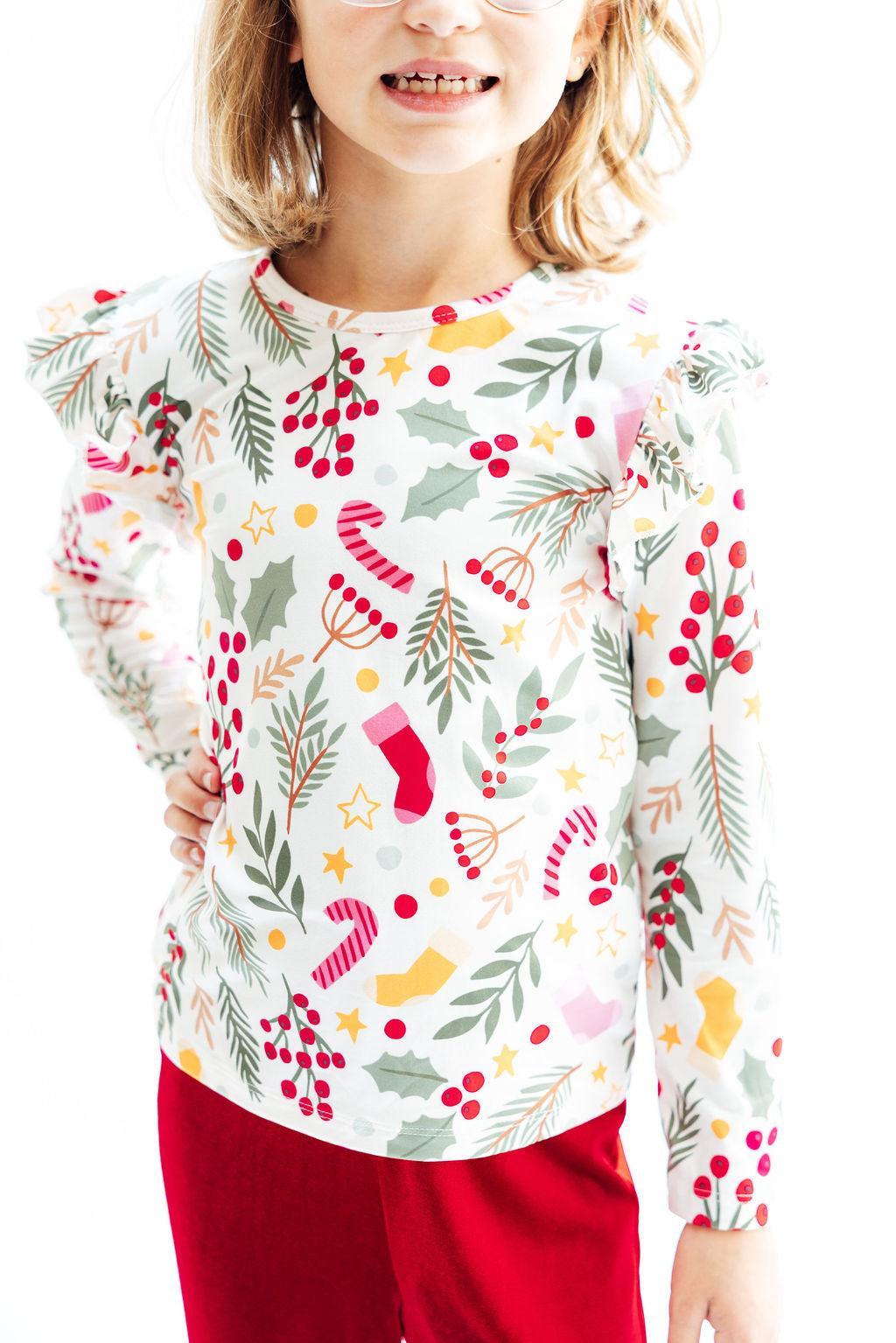 Holly Jolly Christmas L/S Ruffle Tee 6