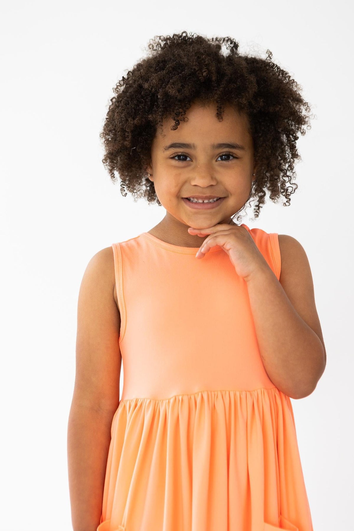 Neon Coral Tank Pocket Twirl Dress 2