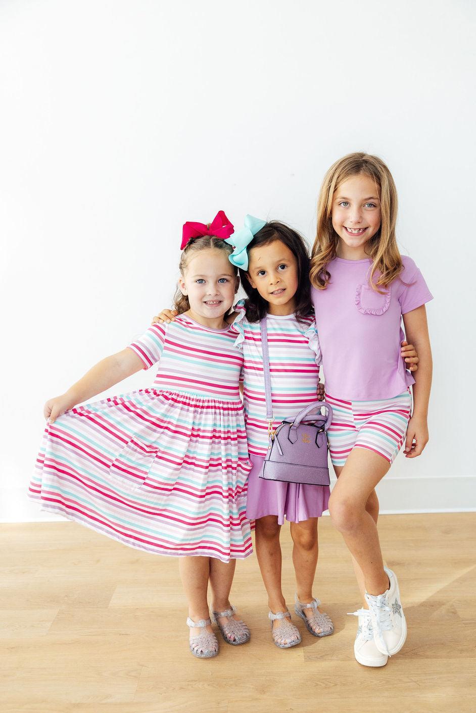 Pastel Stripes S/S Pocket Twirl Dress 2