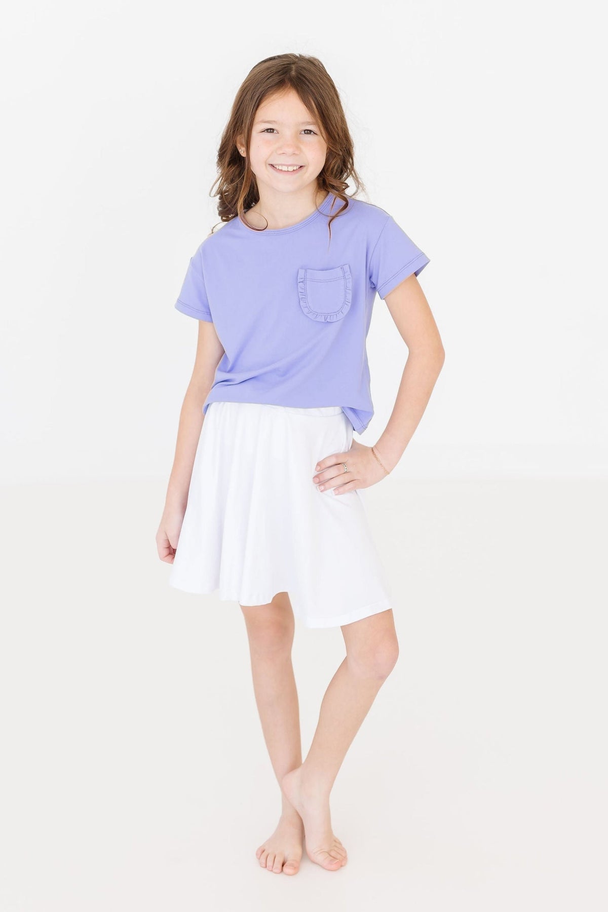 Periwinkle Ruffle Pocket Tee 4