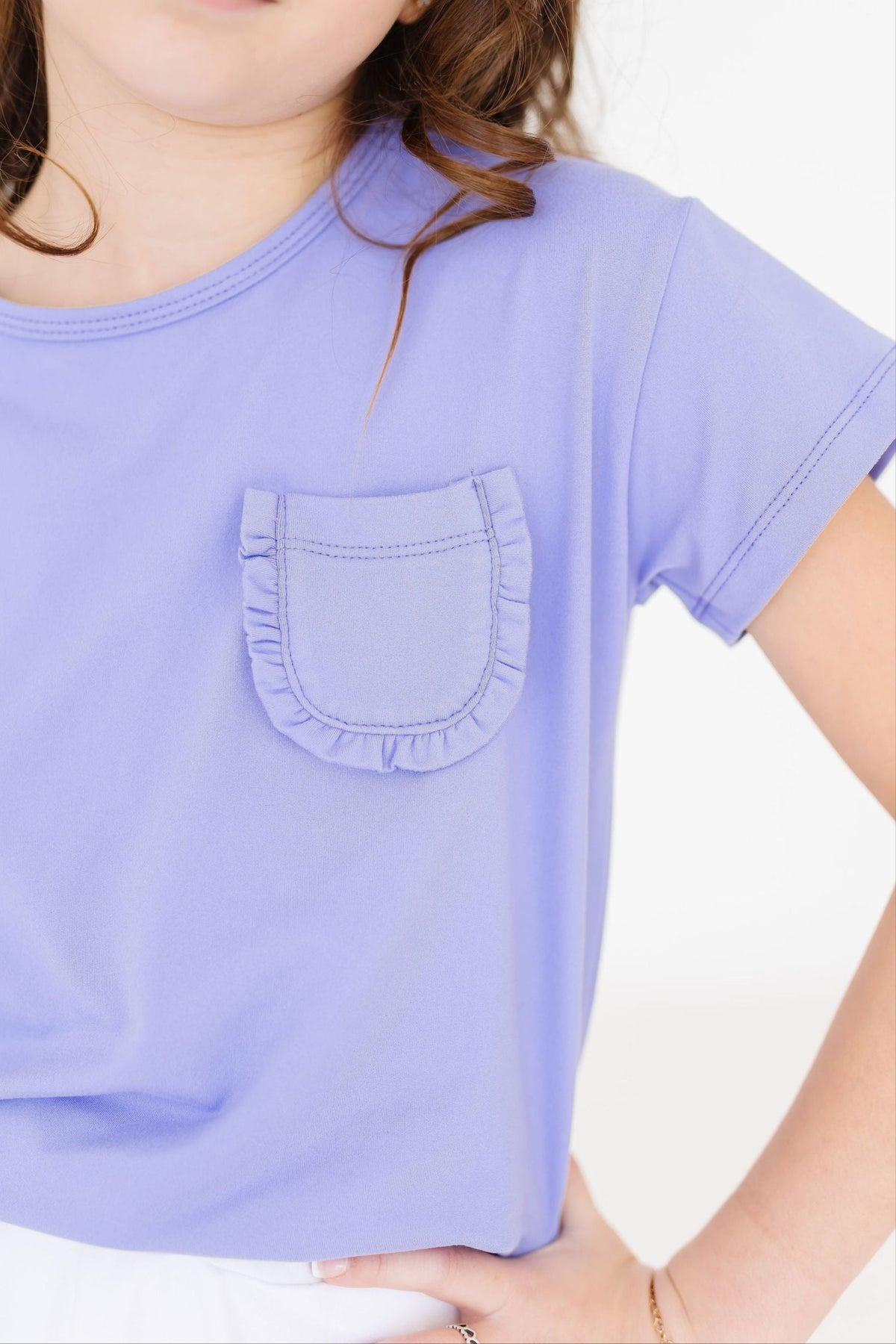 Periwinkle Ruffle Pocket Tee 2