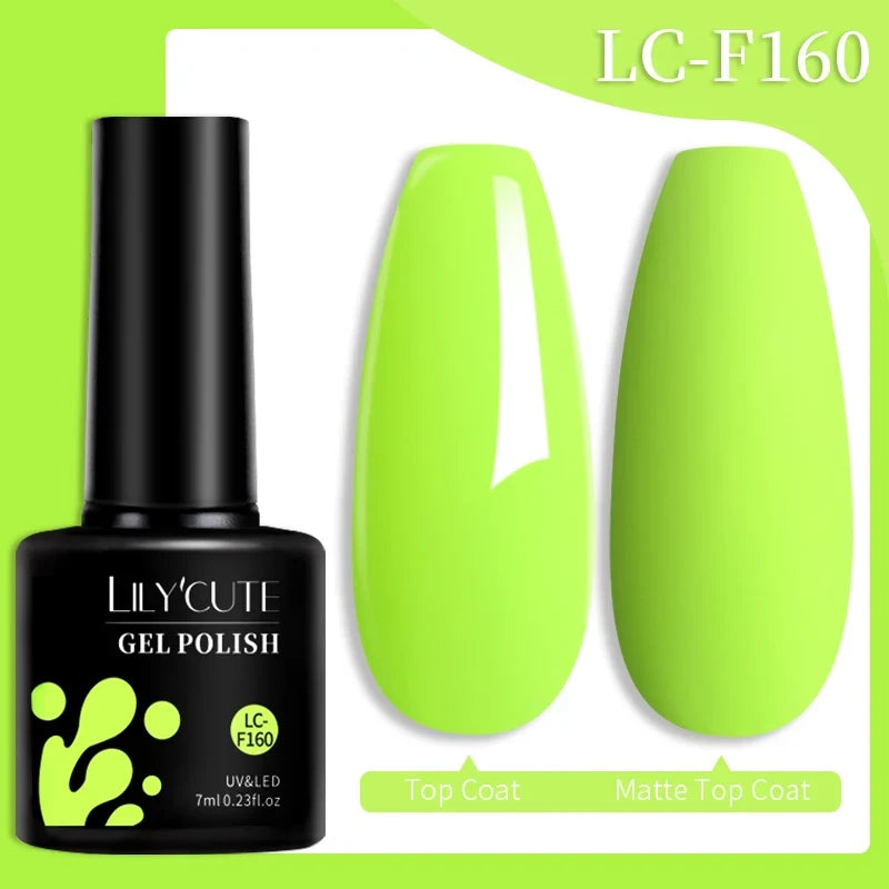 LILYCUTE 7ML Colorful Gel Nail Polish 129 Colors Long Lasting For Manicure Semi Permanent Base Top Coat Nail Art UV Gel Varnish 21