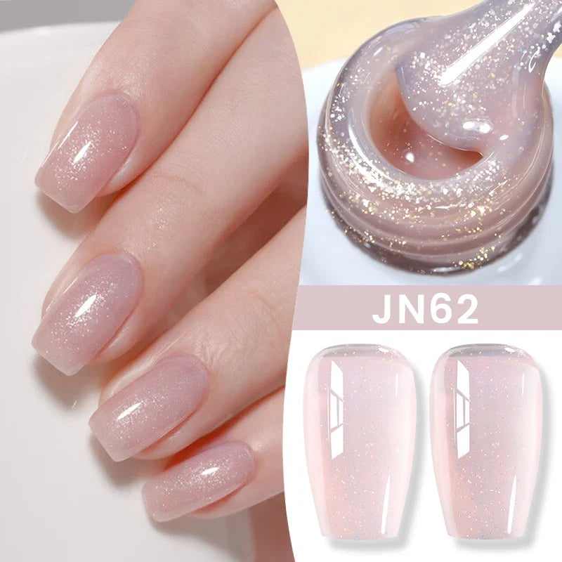 BORN PRETTY Jelly Nude Gel Nail Polish 10ml Light Pink Peach Translucent Color UV Light Cure Gel Varnish Nail Art DIY at Home 21