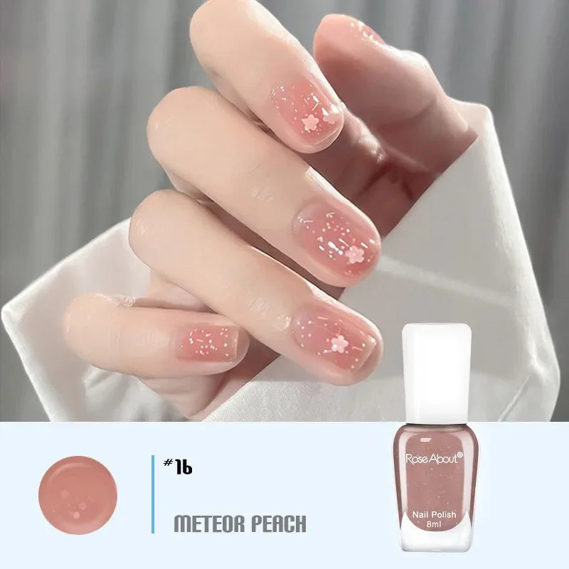 40 Colors No Bake Water-based Nail Polish Glitter Sequins Long-lasting Tearable Healthy Tearable Quick-drying Nude Nail Polish 41