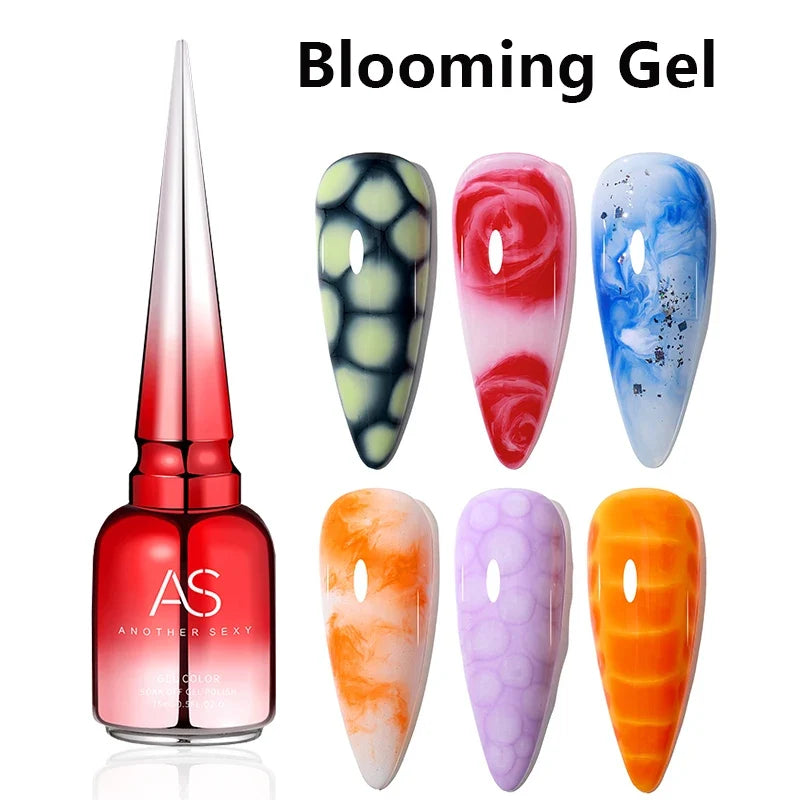 AS 15ml Transfer Foil Gel Nail Polish Soak Off Led Uv Gel Varnish Fast Dry Star Sticker Glue Stamp Gel 17