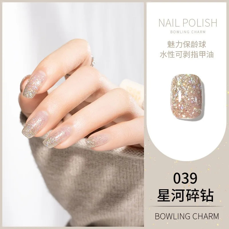 40 Colors New Nail Polish for Summer Water-based Quick Drying Tearable Nail Art Semipermanent Monochrome No Baking Lamp Varnish 44