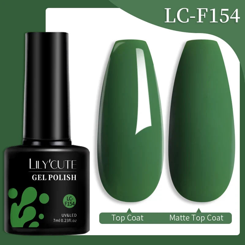 LILYCUTE 7ML Colorful Gel Nail Polish 129 Colors Long Lasting For Manicure Semi Permanent Base Top Coat Nail Art UV Gel Varnish 50