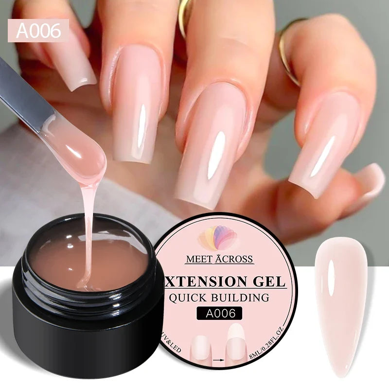 Milky White Nail Extension Gel Clear Nude Building UV Gel For Nails Finger Extensions Form Tips French Nails Manicure Nail Art 14