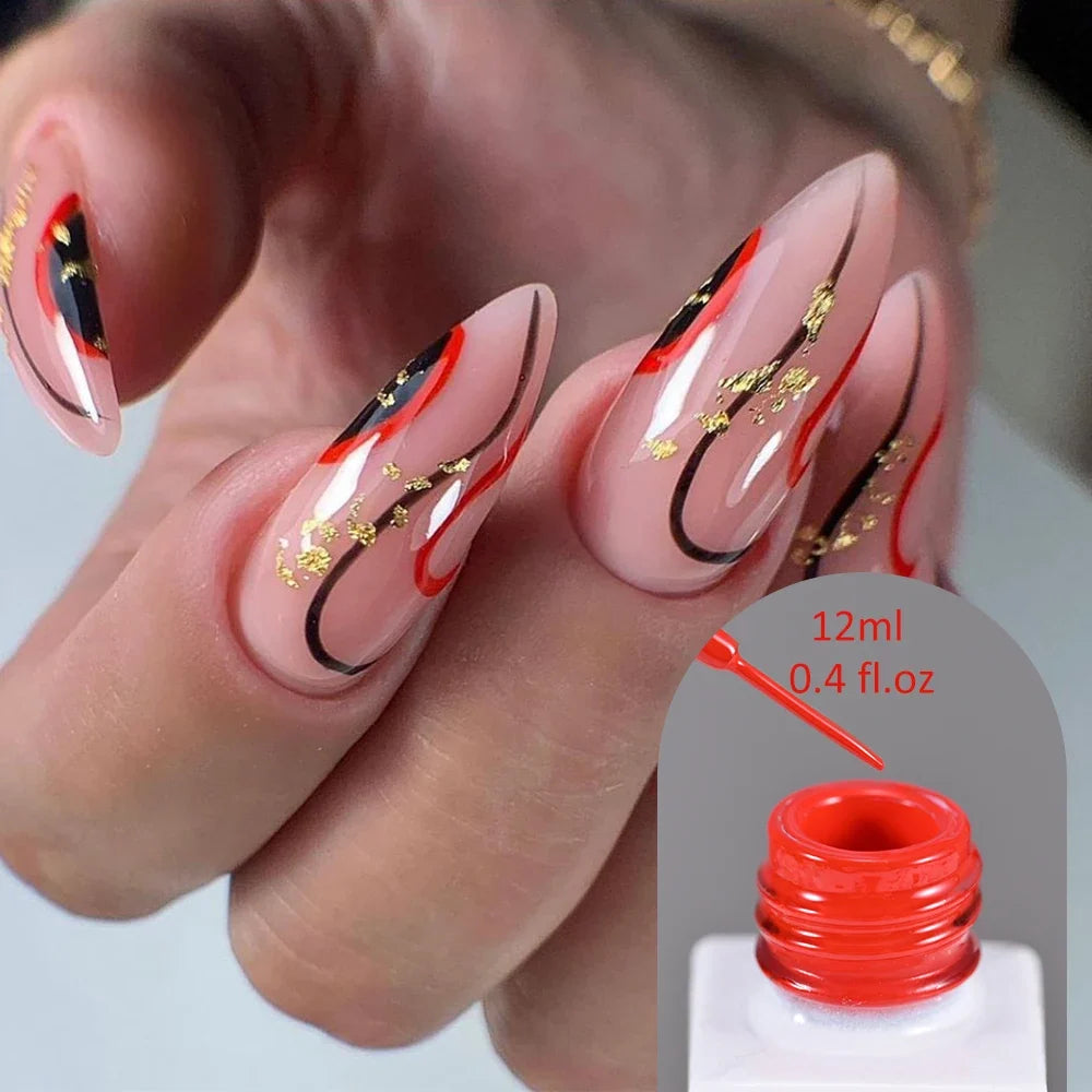5/8/10/12ml 5D Metallic Painting Nail Gel Silver/Gold Liner Polish Mirror Chrome Effect Gel Nail Polish Soak Off UV/LED Drawing^ 15