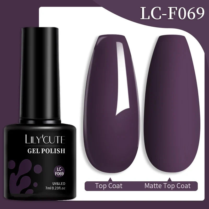 LILYCUTE 7ML Colorful Gel Nail Polish 129 Colors Long Lasting For Manicure Semi Permanent Base Top Coat Nail Art UV Gel Varnish 133