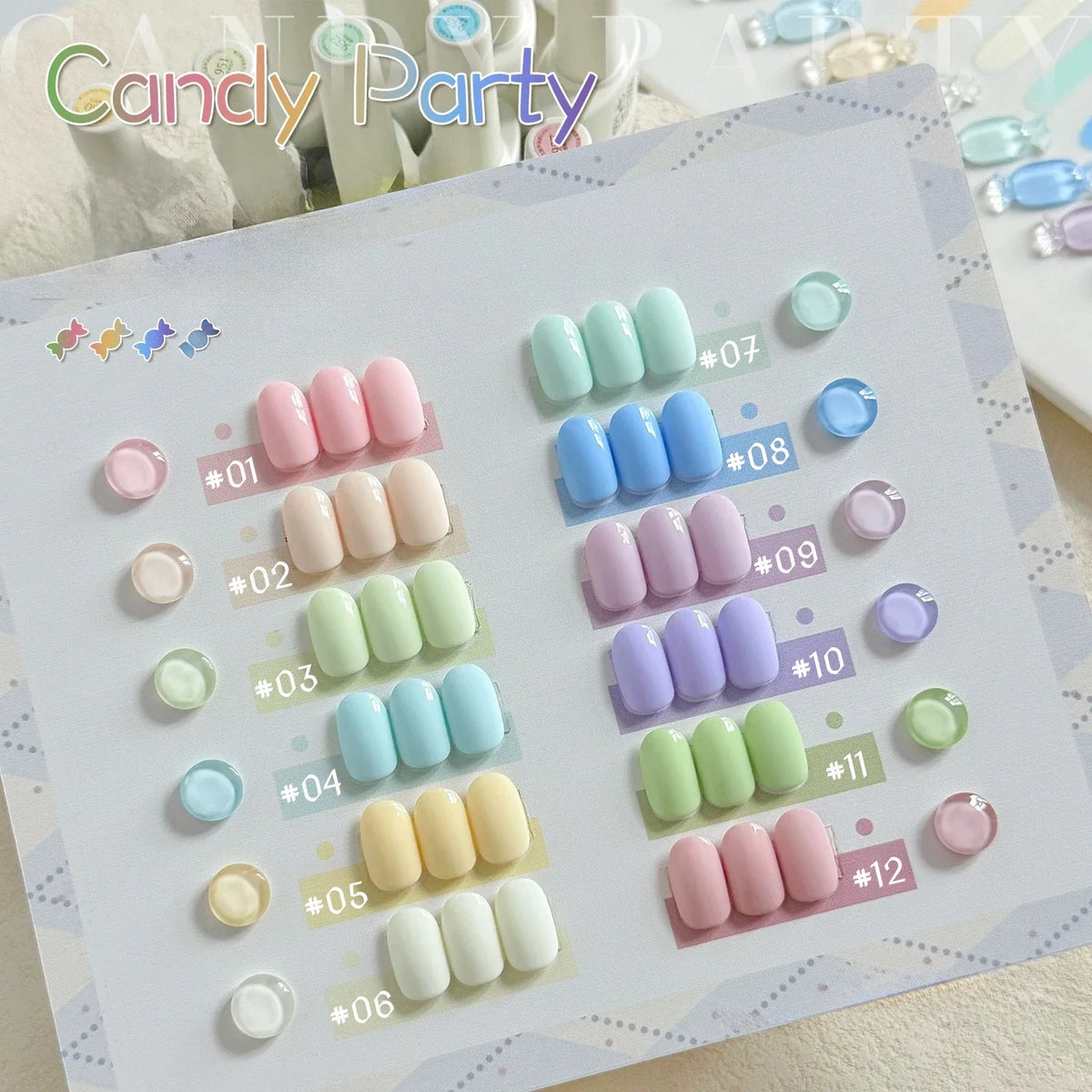 MIANEL 12ML 1-6PCS 2026 New Release Jelly Dopamine Candy Gel Nail Polish - Multi-Color Nude Sheer Finish Bestseller 39