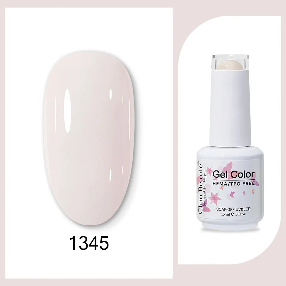 Clou Beaute 15ml Red Black White Green Neon Gel Nail Polish Base Top Coat Velvet Top 400 Colors Semi Permanent Gel Nail Varnish 121